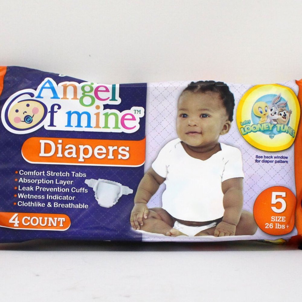 Angel Of Mine Baby Looney Tunes Size 5 Diapers 4pc